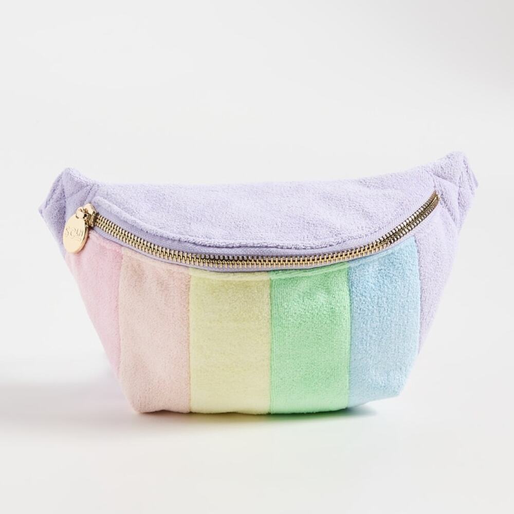 Stoney Clover Lane Rainbow Terry Fanny Pack Belt Bag NWT Colorful Stripe $128